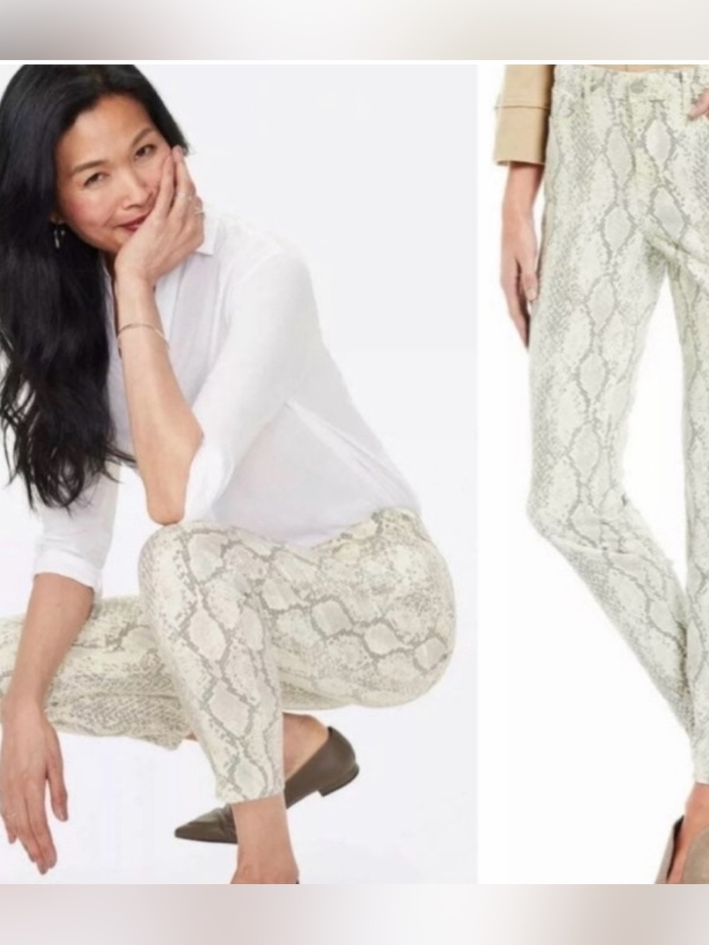 NYDJ Ami Skinny Lift Tuck Womens size 2 stretch High Rise snakeskin jeans NWT
